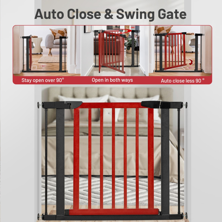 Extendable Safety Gate for Baby and Pet-RedCostway Gallery View 6 of 10