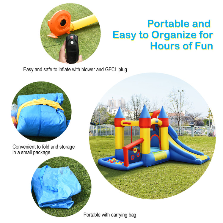 Inflatable Bounce House with Basketball Rim and 780W BlowerCostway Gallery View 5 of 11