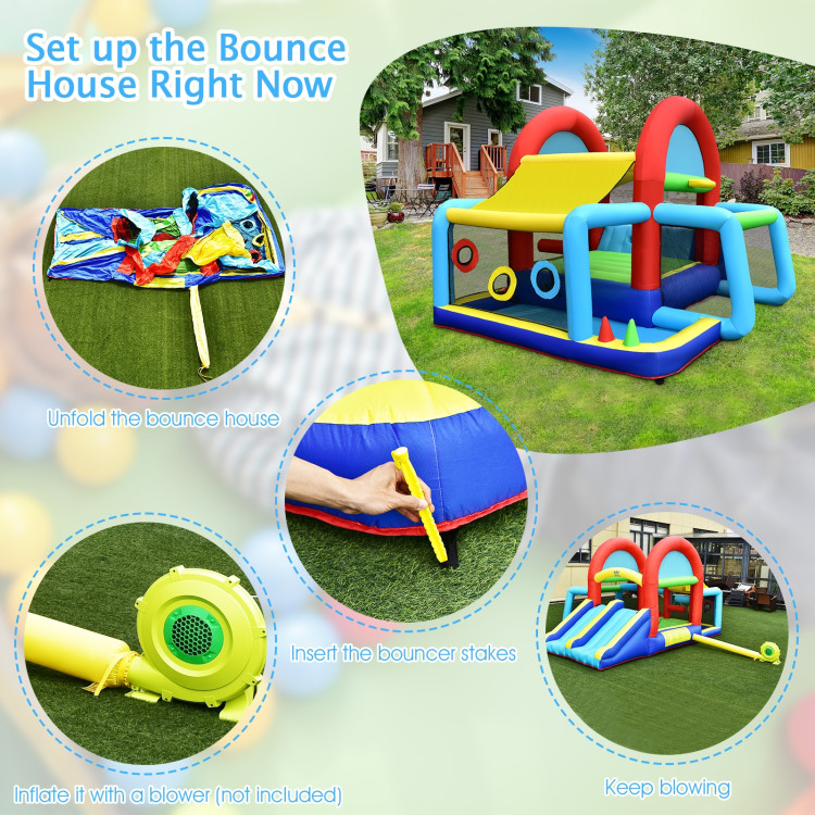 Inflatable Jumping Castle Bounce House with Dual Slides without BlowerCostway Gallery View 8 of 9