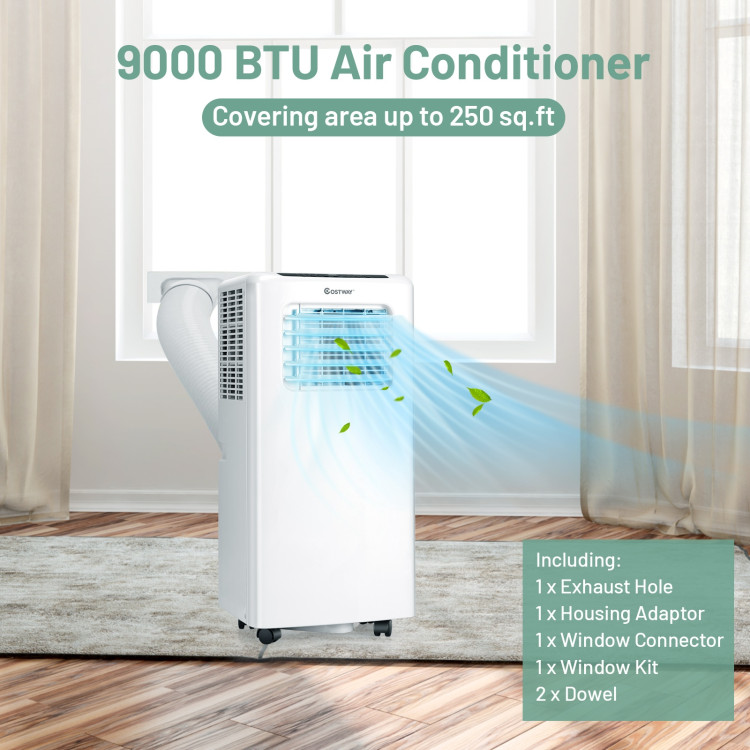 10000 BTU Portable Air Conditioner with Dehumidifier and Fan Modes-WhiteCostway Gallery View 9 of 20