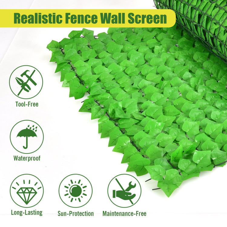 118 x 39 Inch Artificial Ivy Privacy Fence for Fence and Vine DecorCostway Gallery View 8 of 10