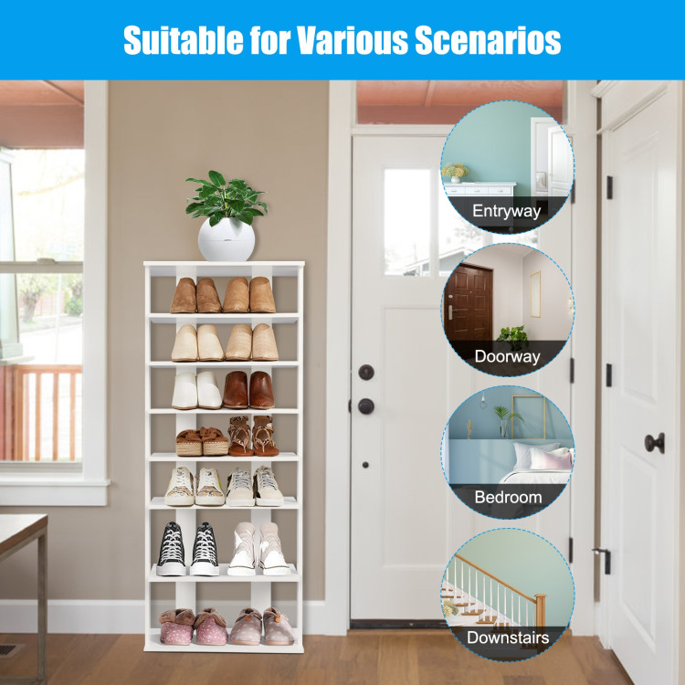 7 Tiers Vertical Shoe Rack Free Standing Concise Shelves StorageCostway Gallery View 22 of 33