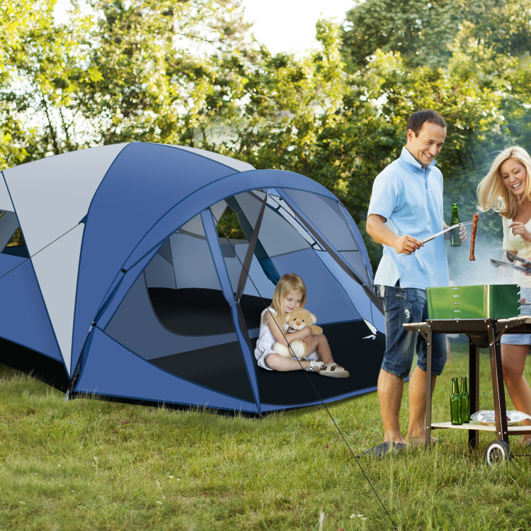 6-Person Large Camping Dome Tent with Screen Room Porch and Removable RainflyCostway Gallery View 7 of 12