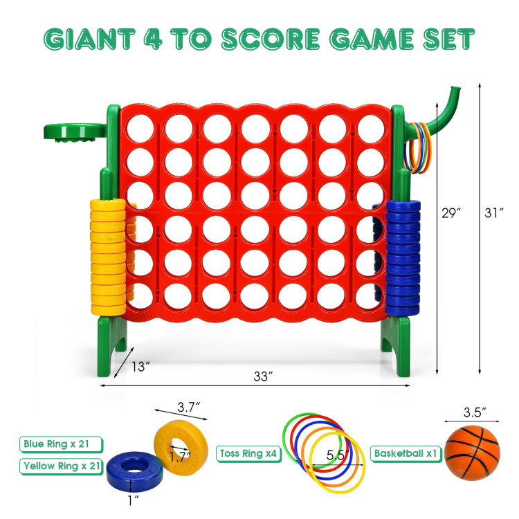 2.5Ft 4-to-Score Giant Game Set-GreenCostway Gallery View 4 of 9