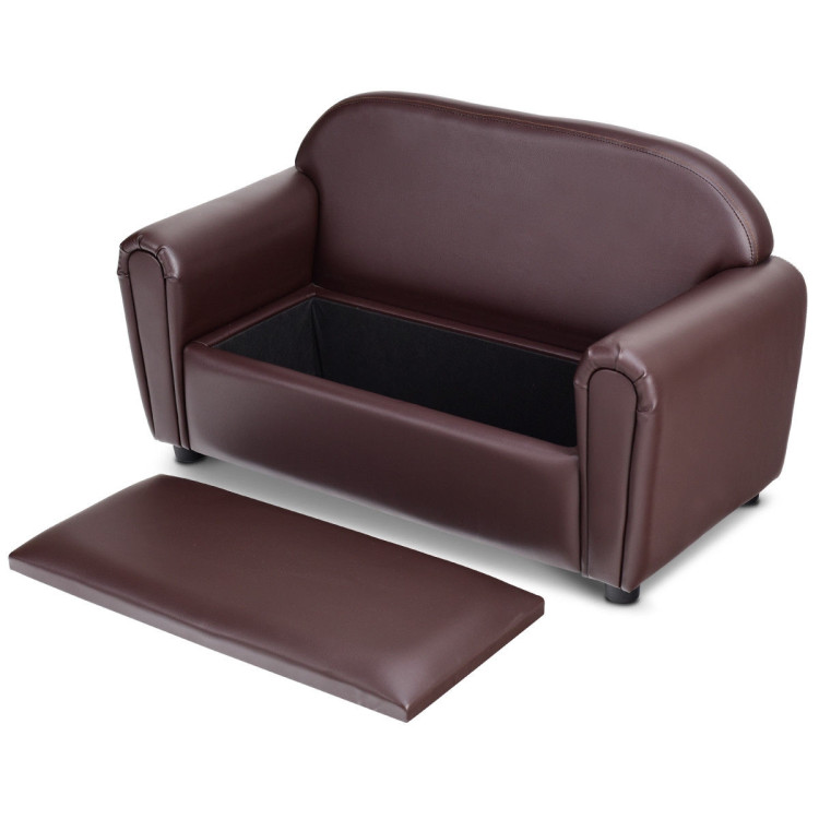 Kids Sofa Armrest Chair with Storage FunctionCostway Gallery View 6 of 13