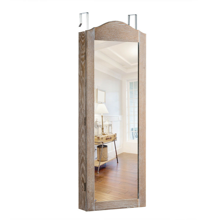 Wall/Door Mounted Jewelry Armoire Cabinet with MirrorCostway Gallery View 7 of 12