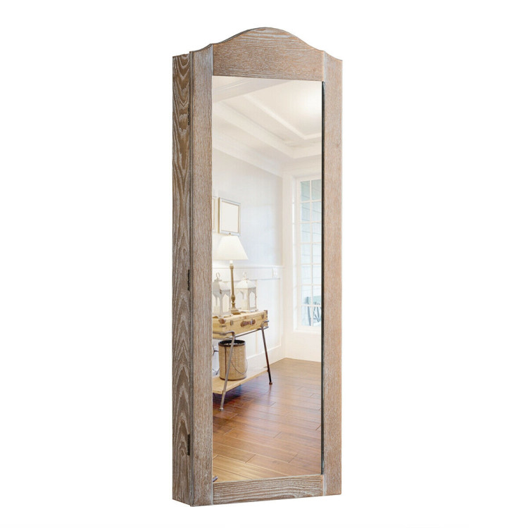 Wall/Door Mounted Jewelry Armoire Cabinet with MirrorCostway Gallery View 6 of 12