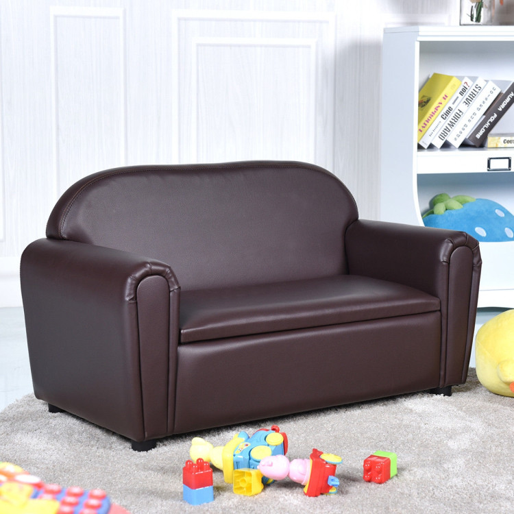 Kids Sofa Armrest Chair with Storage FunctionCostway Gallery View 2 of 13