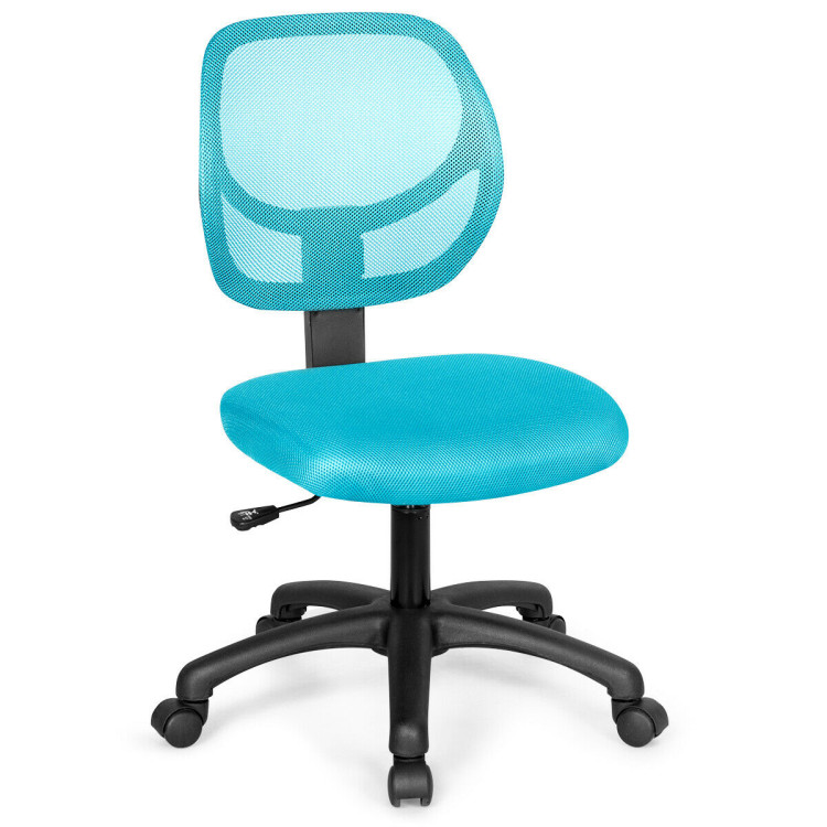 Low-back Computer Task Chair with Adjustable Height and Swivel Casters-BlueCostway Gallery View 1 of 11