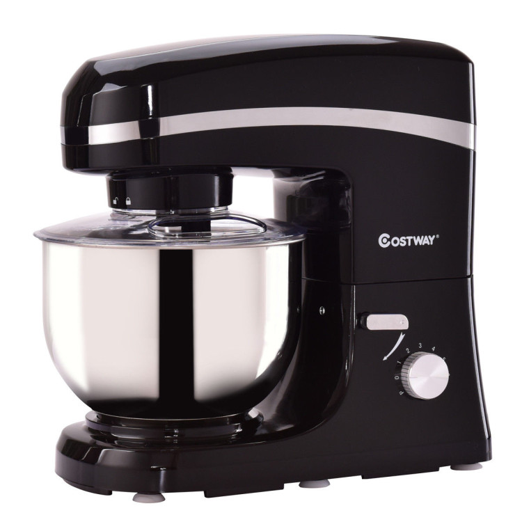 800 W 5.3 Quart Electric Food Stand Mixer with Stainless Steel Bowl-BlackCostway Gallery View 2 of 11