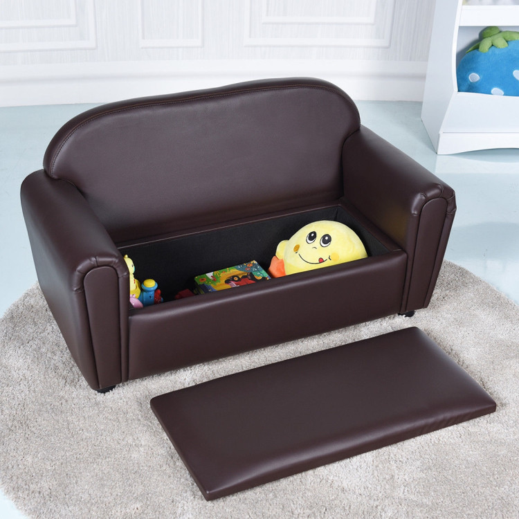 Kids Sofa Armrest Chair with Storage FunctionCostway Gallery View 3 of 13