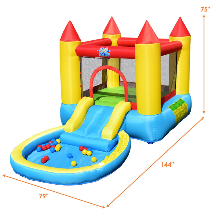 Inflatable Kids Slide Bounce House with 580w BlowerCostway Gallery View 4 of 12