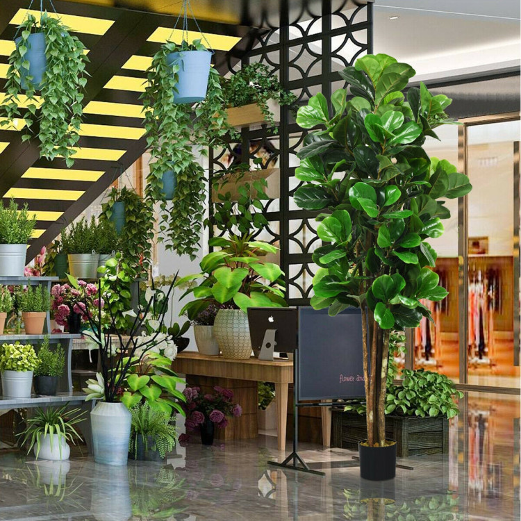 6-Feet Artificial Indoor-Outdoor Home Decorative PlanterCostway Gallery View 3 of 11