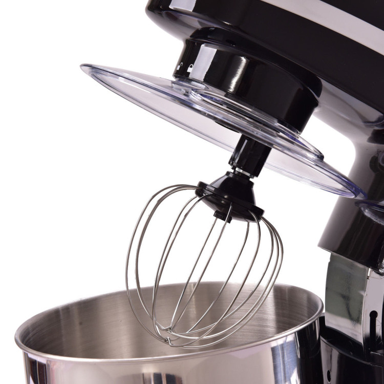 800 W 5.3 Quart Electric Food Stand Mixer with Stainless Steel Bowl-BlackCostway Gallery View 6 of 11