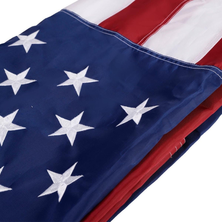 3 Feet x 5 Feet US American Embroidered Flag - Costway