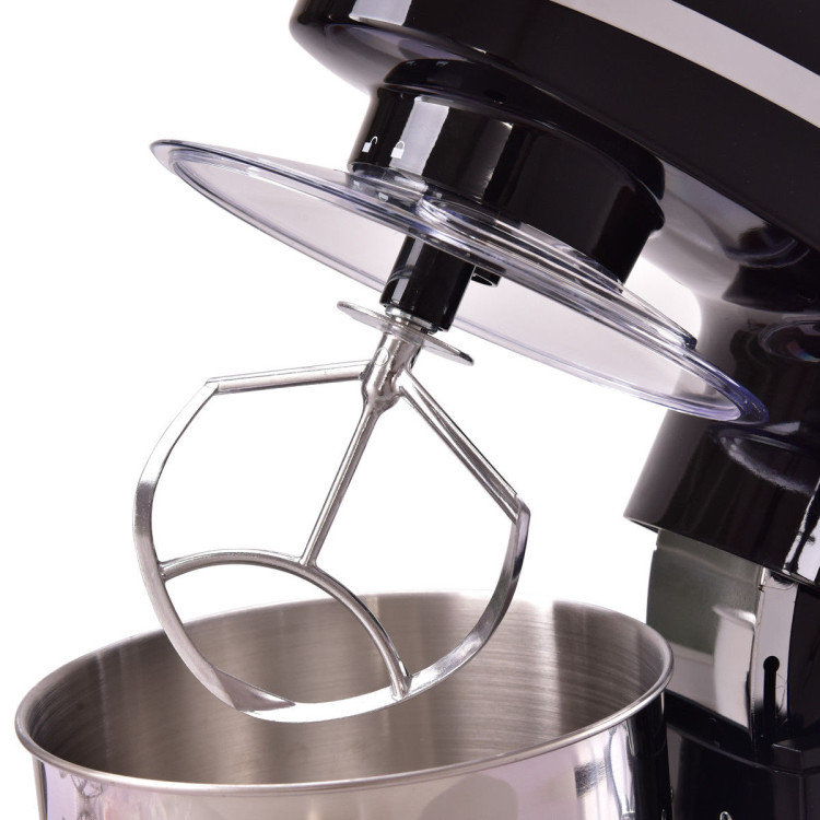 800 W 5.3 Quart Electric Food Stand Mixer with Stainless Steel Bowl-BlackCostway Gallery View 8 of 11