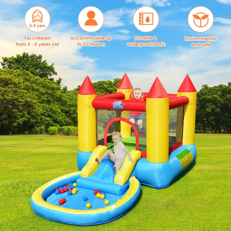 Inflatable Kids Slide Bounce House with 580w BlowerCostway Gallery View 2 of 12