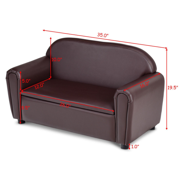 Kids Sofa Armrest Chair with Storage FunctionCostway Gallery View 12 of 13