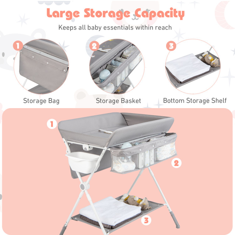 Costway baby storage folding diaper hot sale changing table