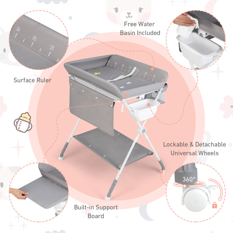 Costway baby storage folding diaper changing table clearance
