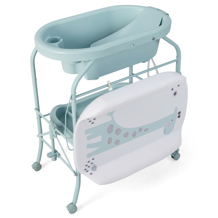 Costway Infant Baby Bath Changing Table Diaper Station Nursery Organizer  Storage w Tube - Bed Bath & Beyond - 18962707