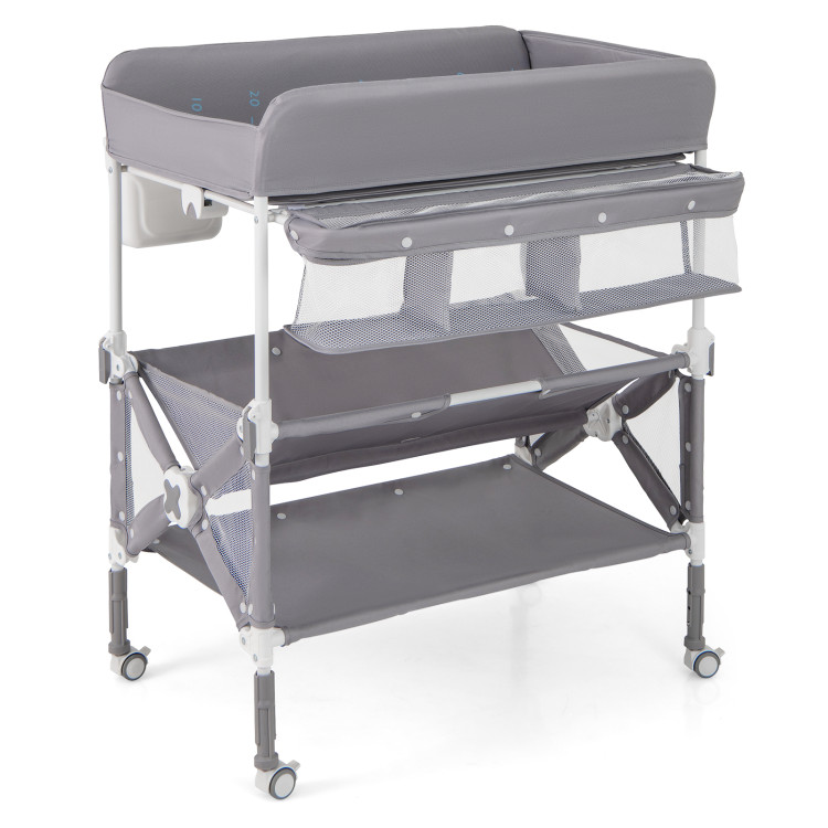 Portable Baby Changing Table with Wheels and Large Storage Rack - Gallery View 1 of 10