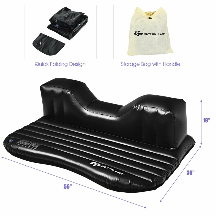 Inflatable Backseat Flocking Mattress Car SUV Travel with PumpCostway Gallery View 4 of 11