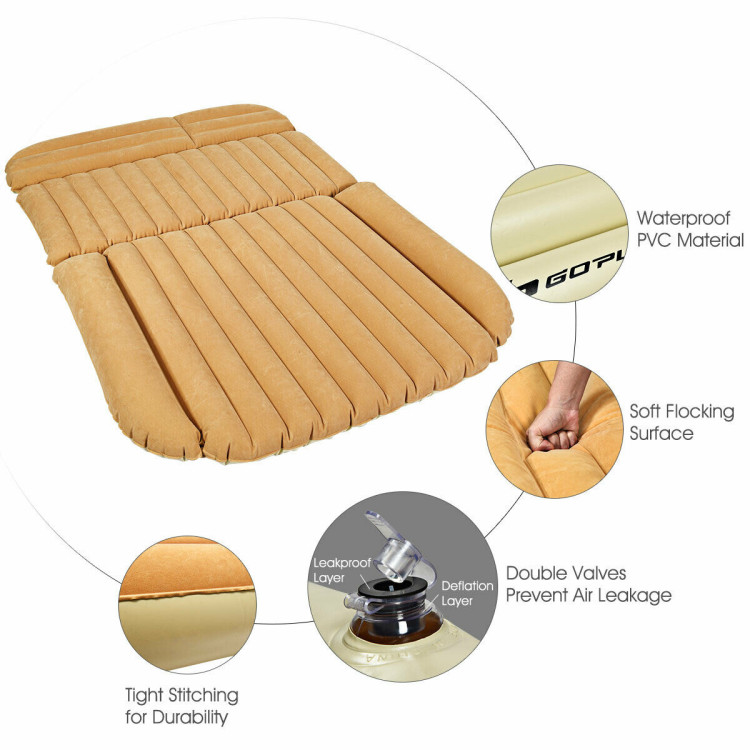 Inflatable SUV Air Backseat Mattress Travel Pad with Pump CampingCostway Gallery View 11 of 11