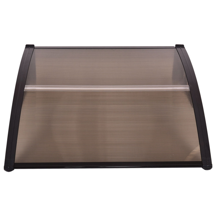 40 x 40 Inch Outdoor Polycarbonate Front Door Window Awning Canopy-BrownCostway Gallery View 9 of 15
