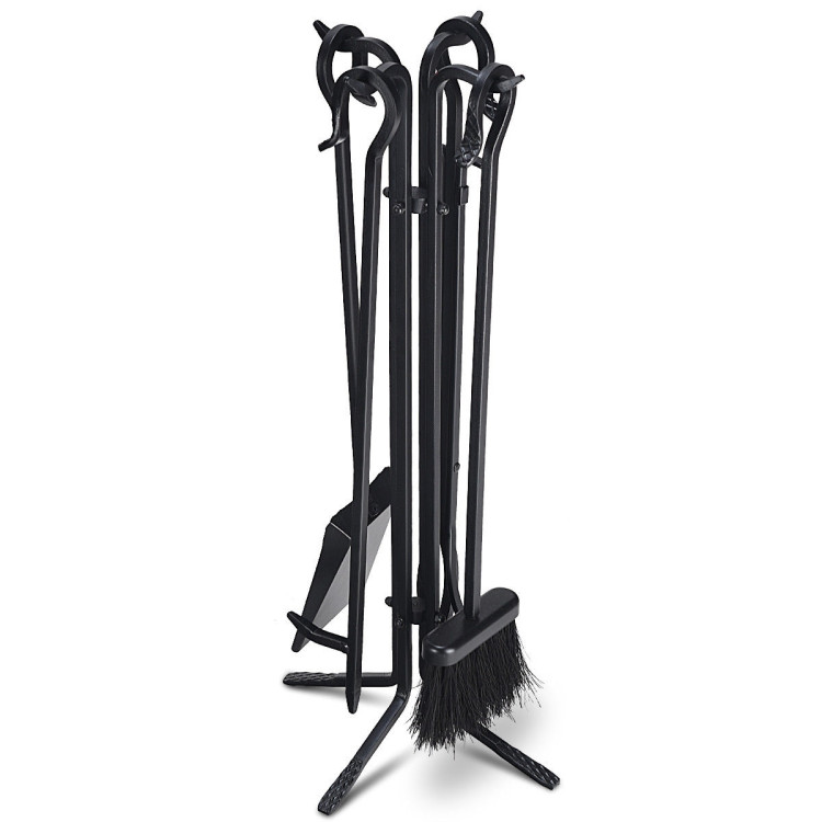 5 Pieces Fireplace Iron Standing Tools SetCostway Gallery View 11 of 13
