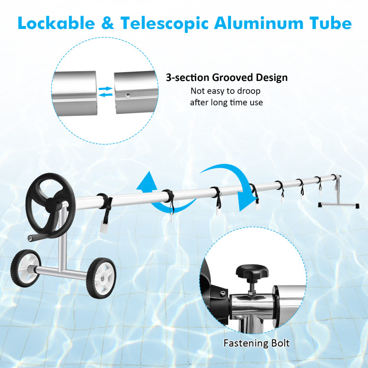 Low Profile Inground Solar Reel for Pools up to 12' Wide