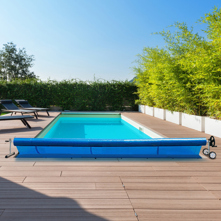 Pool Cover Reel Set 18-22 Feet Adjustable Solar Cover Reel for Inground  Swimming Pools Aluminum Pool Solar Blanket Reel, Black