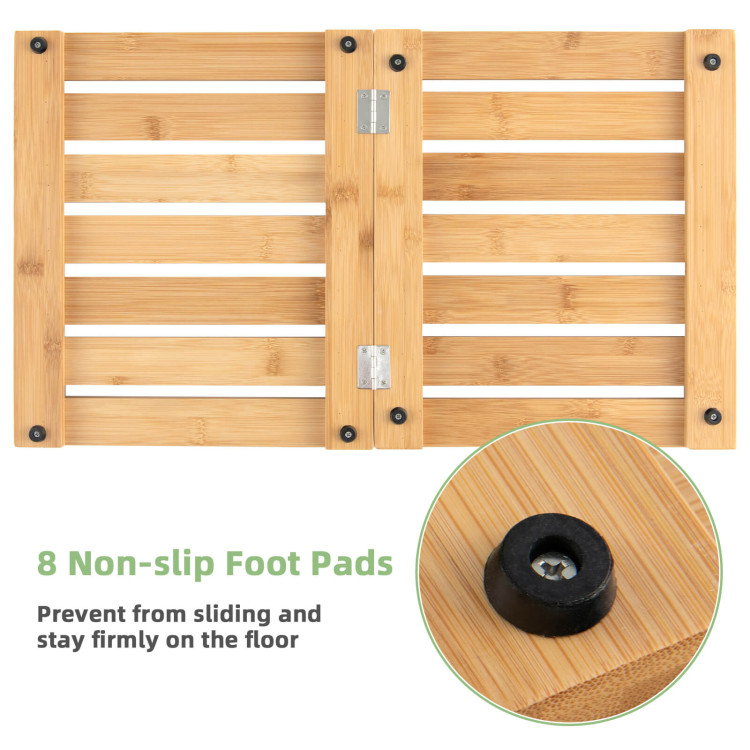 wooden bamboo bath shower mat non-slip