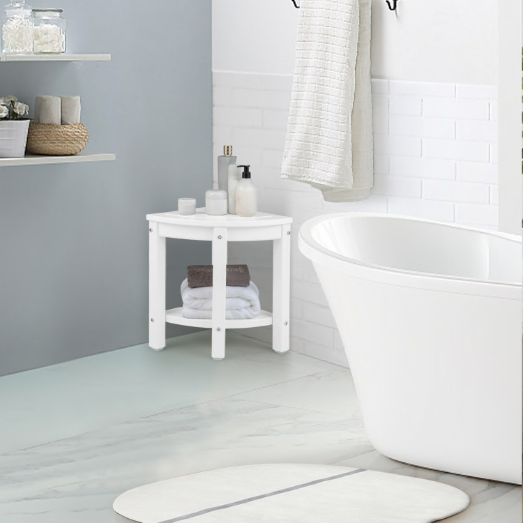 The Original Kai™ Corner Teak Bath Shelf - Luxury Teak Storage I