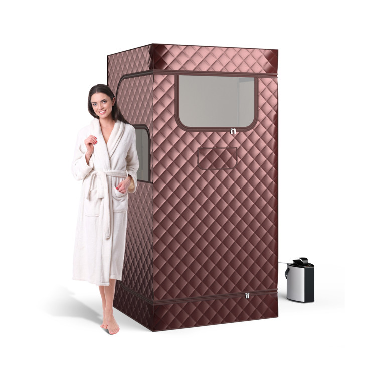 Portable Steam Sauna with 3L Steam Generator Remote Control and Foldable Chair for Home - Gallery View 1 of 10