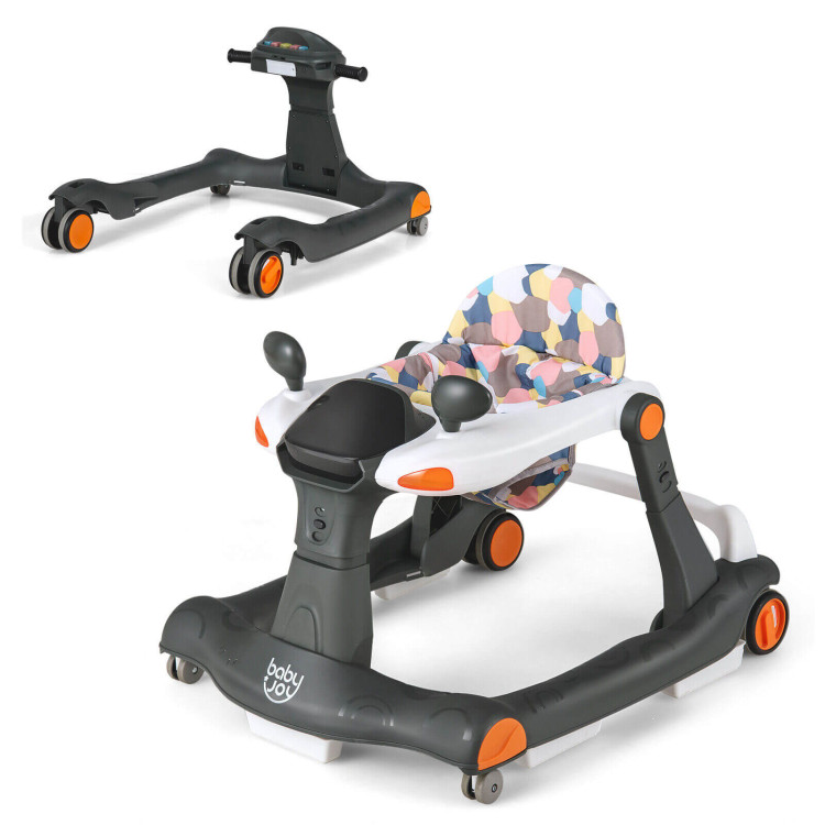 2-in-1 Foldable Activity Push Walker with Adjustable HeightCostway Gallery View 8 of 12