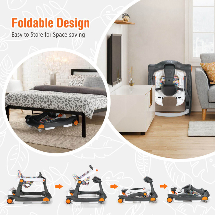 2-in-1 Foldable Activity Push Walker with Adjustable HeightCostway Gallery View 10 of 12