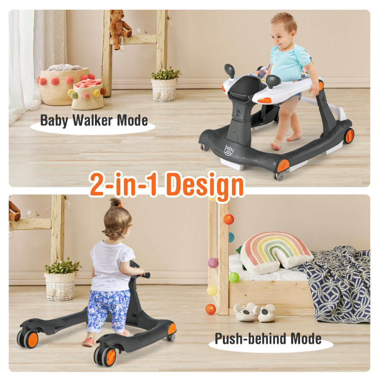 2-in-1 Foldable Activity Push Walker with Adjustable HeightCostway Gallery View 9 of 12