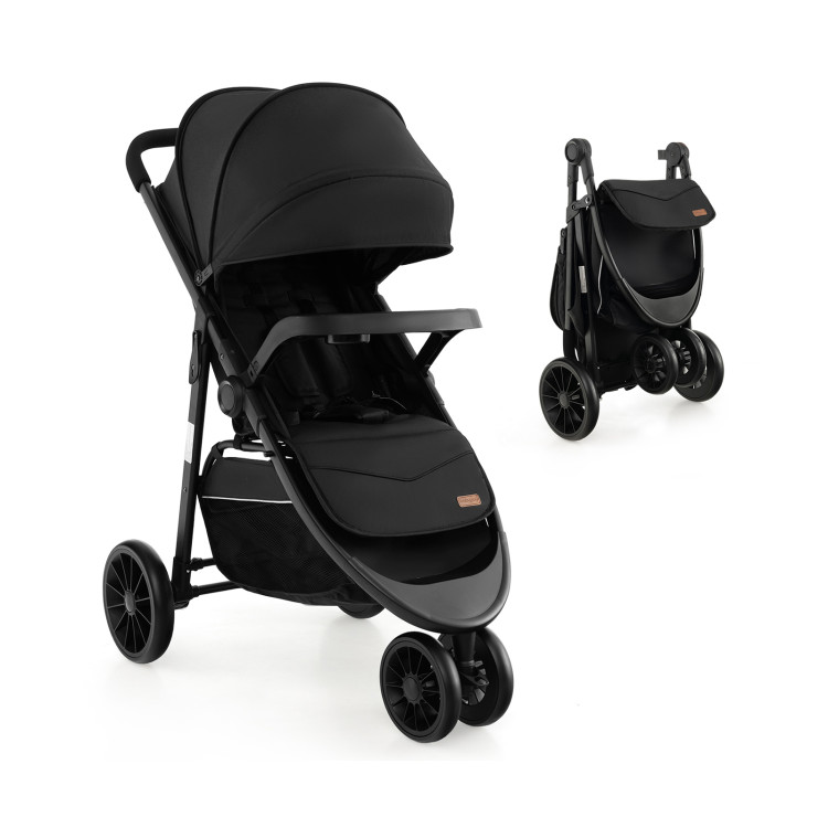 Baby Jogging Stroller with Adjustable Canopy for Newborn - Gallery View 1 of 9