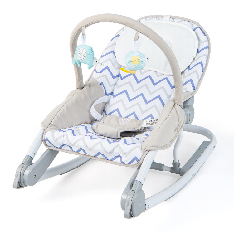 2-in-1 Baby Bouncer with 3-level Adjustable Backrest-GrayCostway Gallery View 1 of 10
