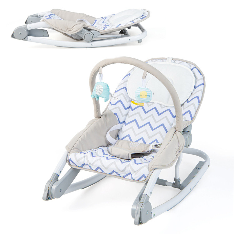 2-in-1 Baby Bouncer with 3-level Adjustable Backrest-GrayCostway Gallery View 7 of 10