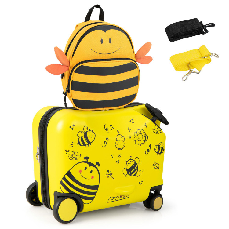 Costway 2 Pieces Kids Luggage Set with Backpack and Suitcase - Owl