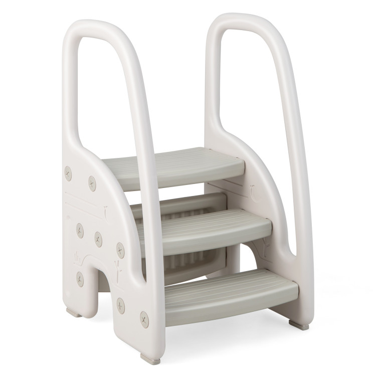 White 3 step stool cheap