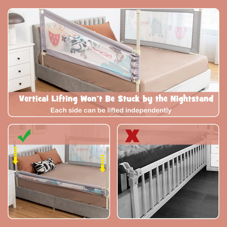 Vertical Lifting Baby Bed Rail with Lock-L丨Costway