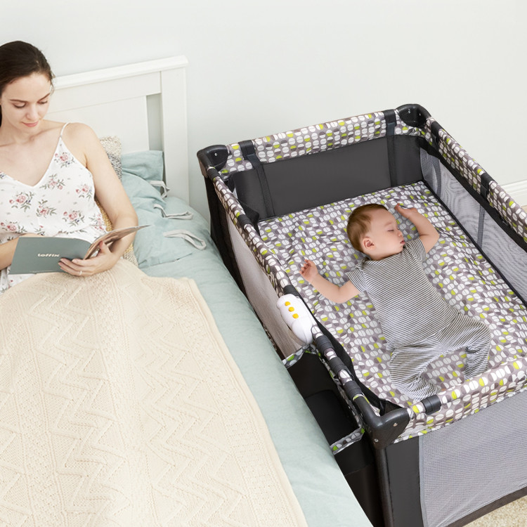 Portable Baby Playard with Changing Station and NetCostway Gallery View 8 of 17