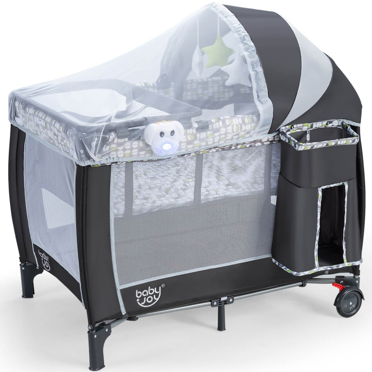 4-in-1 Portable Baby Playard with Changing Station and NetCostway Gallery View 1 of 17
