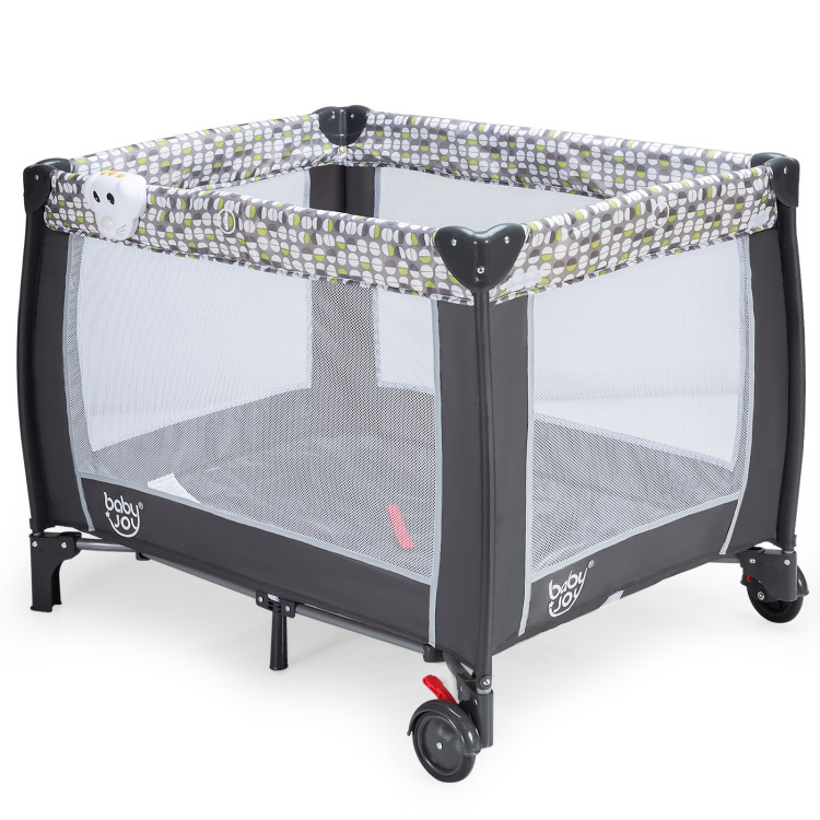 4-in-1 Portable Baby Playard with Changing Station and NetCostway Gallery View 9 of 17