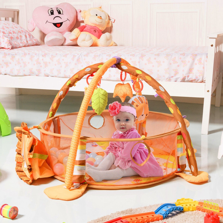 3-in-1 Cartoon Baby Infant Activity Gym Play MatCostway Gallery View 2 of 10