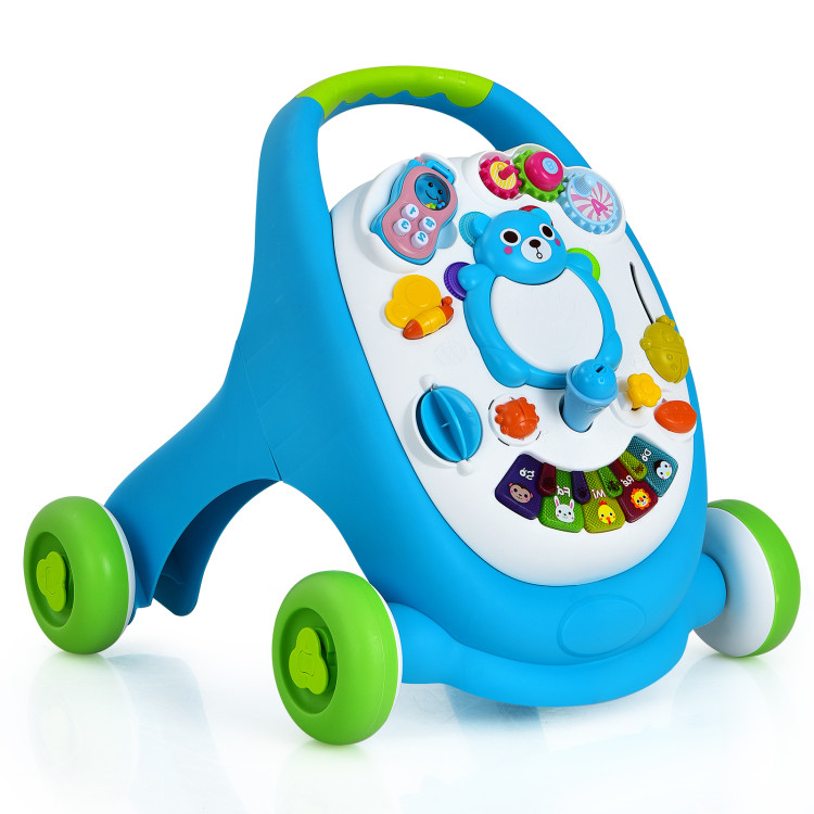 Sit-to-Stand Toddler Learning Walker with Lights and Sounds-BlueCostway Gallery View 1 of 10