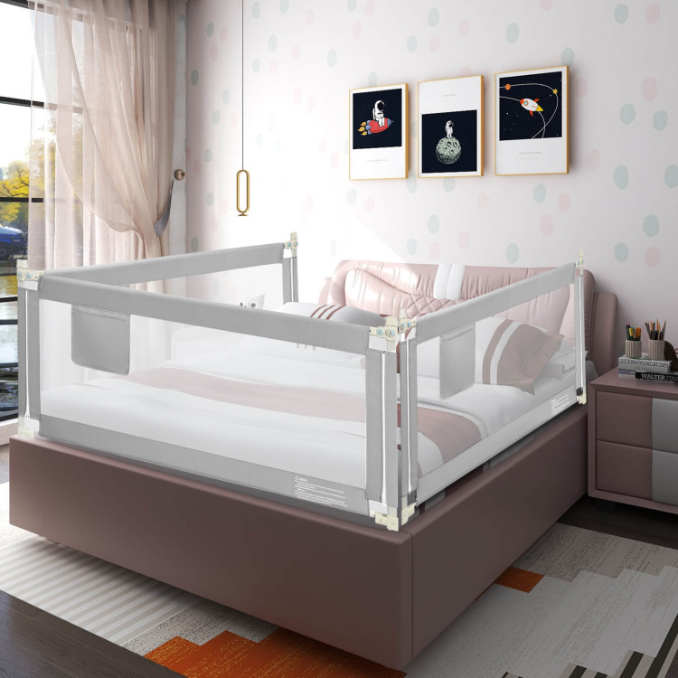 76.8  Inch Baby Bed Rail with Double Safety Child LockCostway Gallery View 2 of 9
